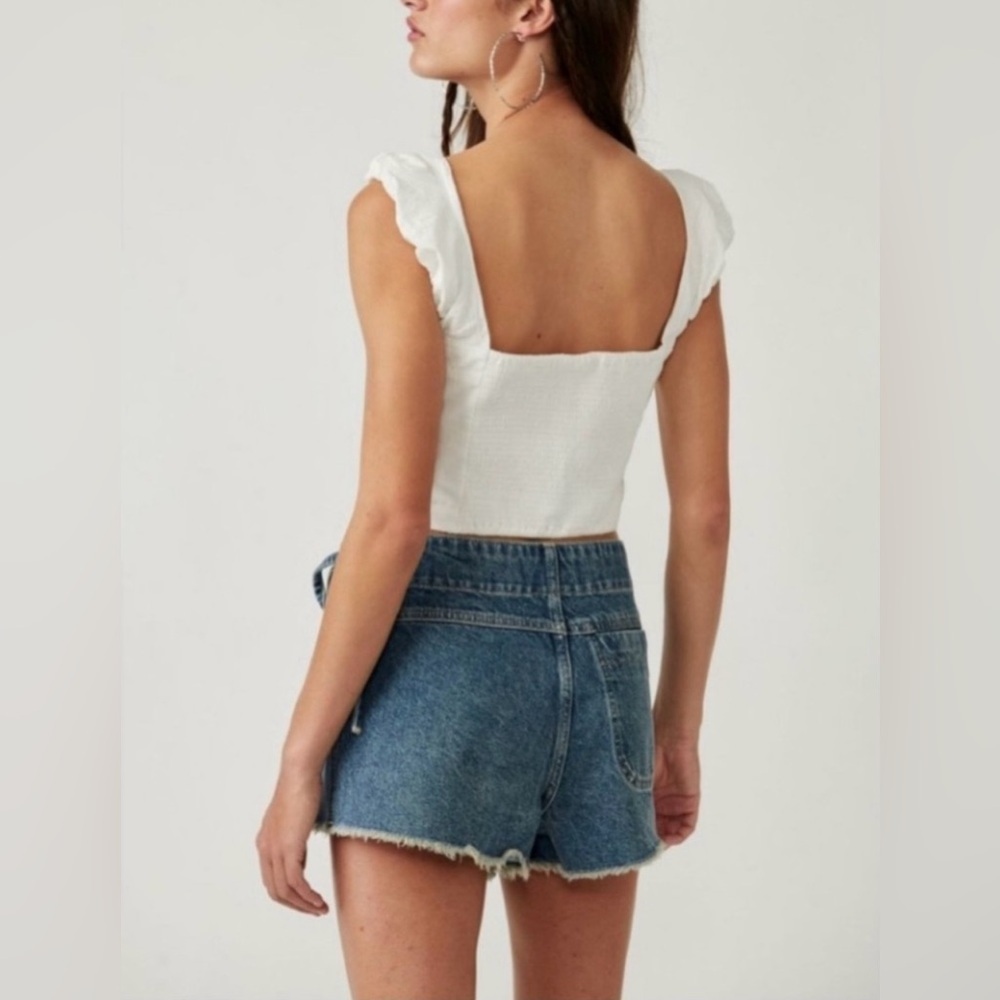 NWT Free People Cropped Ashley Tank White Size Extra Large - Picture 3 of 12